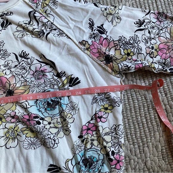 Free People Floral Off-the-Shoulder Sweater - Cream and Multicolor - Picture 10 of 11